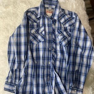 Wrangler Blue Plaid Shirt